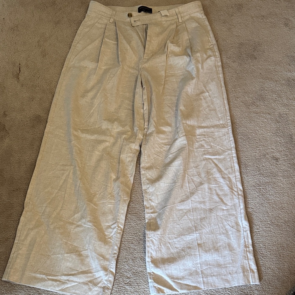 Banana Republic Factory Wide-Leg Linen Trouser Pants